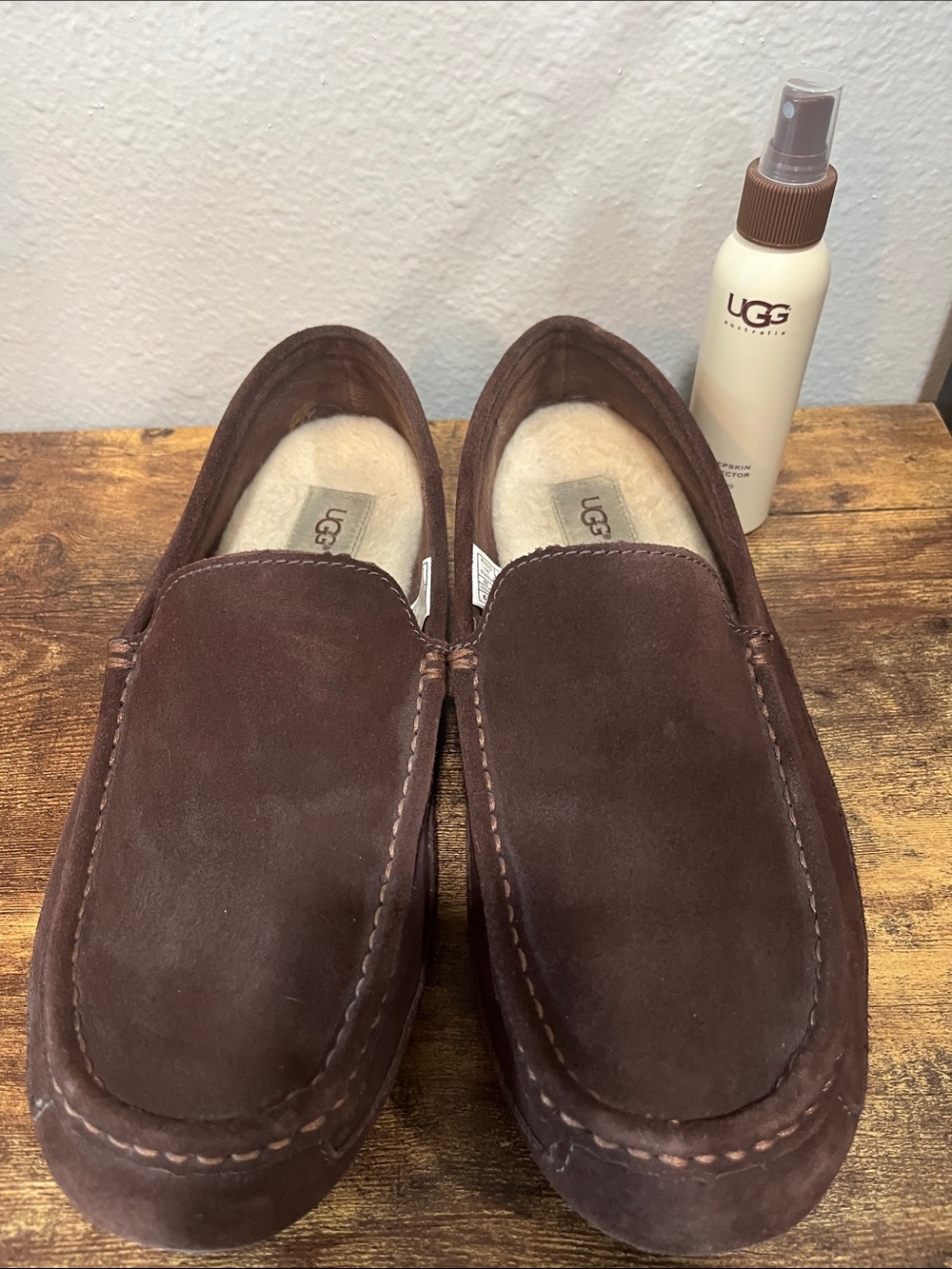 UGG Men’s Chocolate Brown Suede Slip-On Loafers